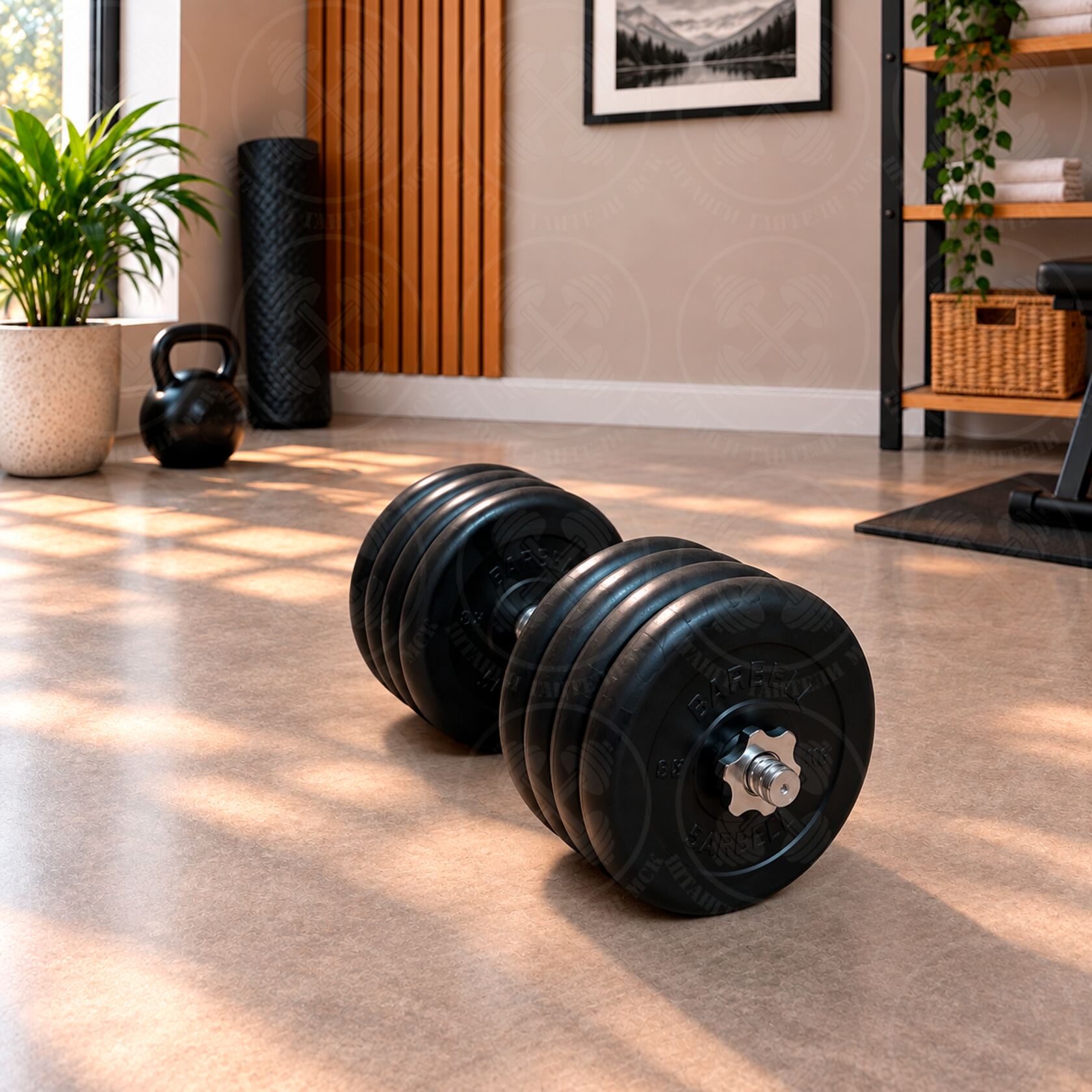 Разборная гантель Barbell 42 кг с необрезиненным грифом
