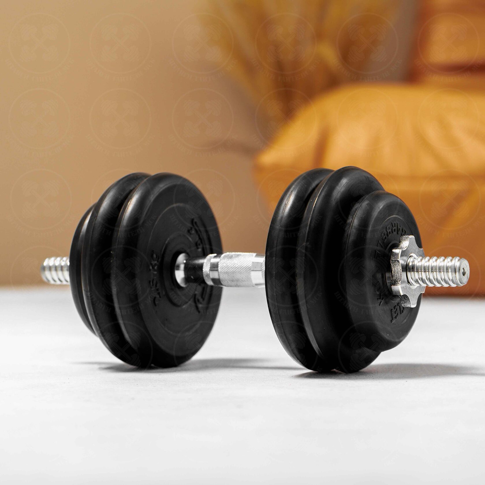 Гантель разборная 15 кг Barbell c необрезиненным грифом