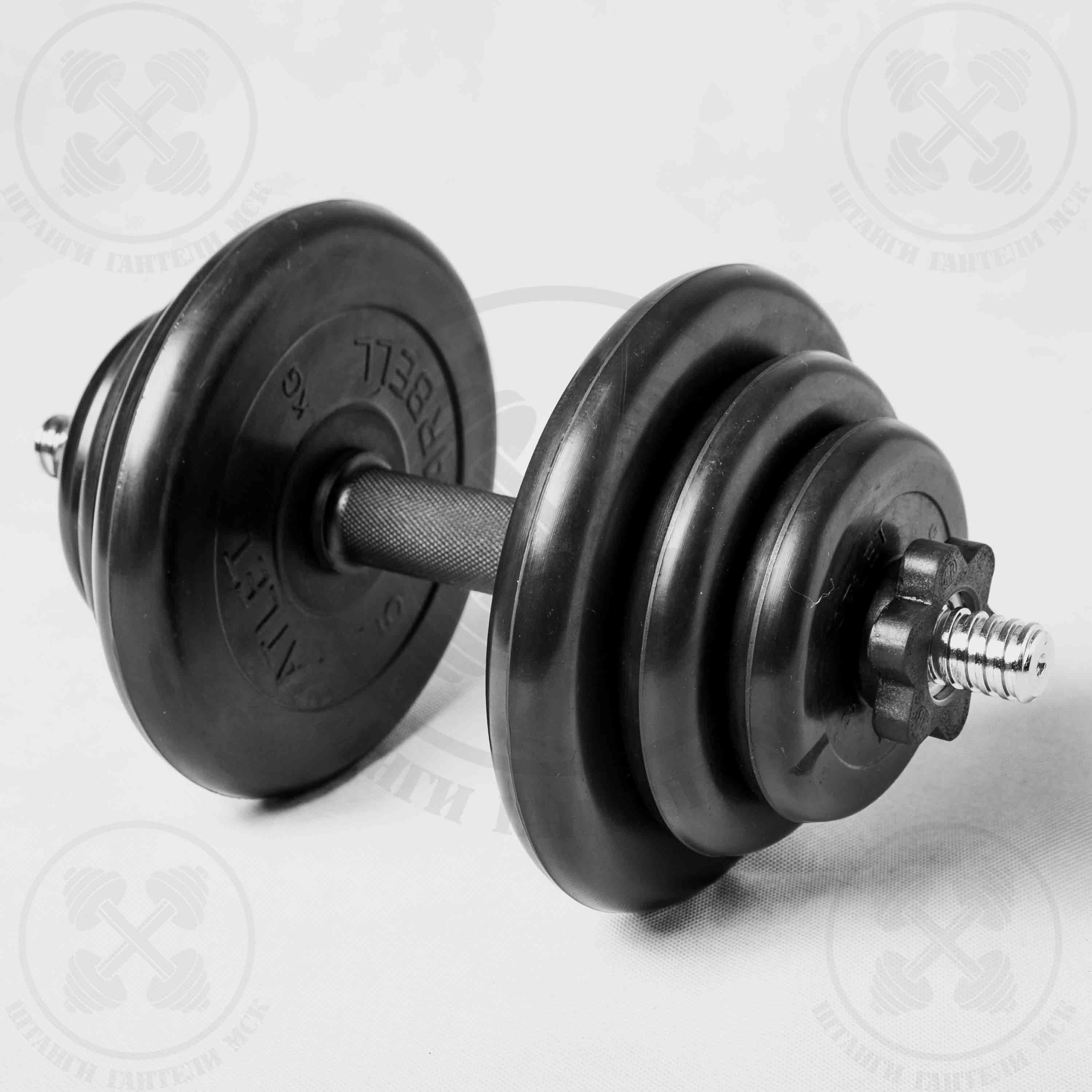 Гантель разборная 20 кг Barbell c обрезиненным грифом