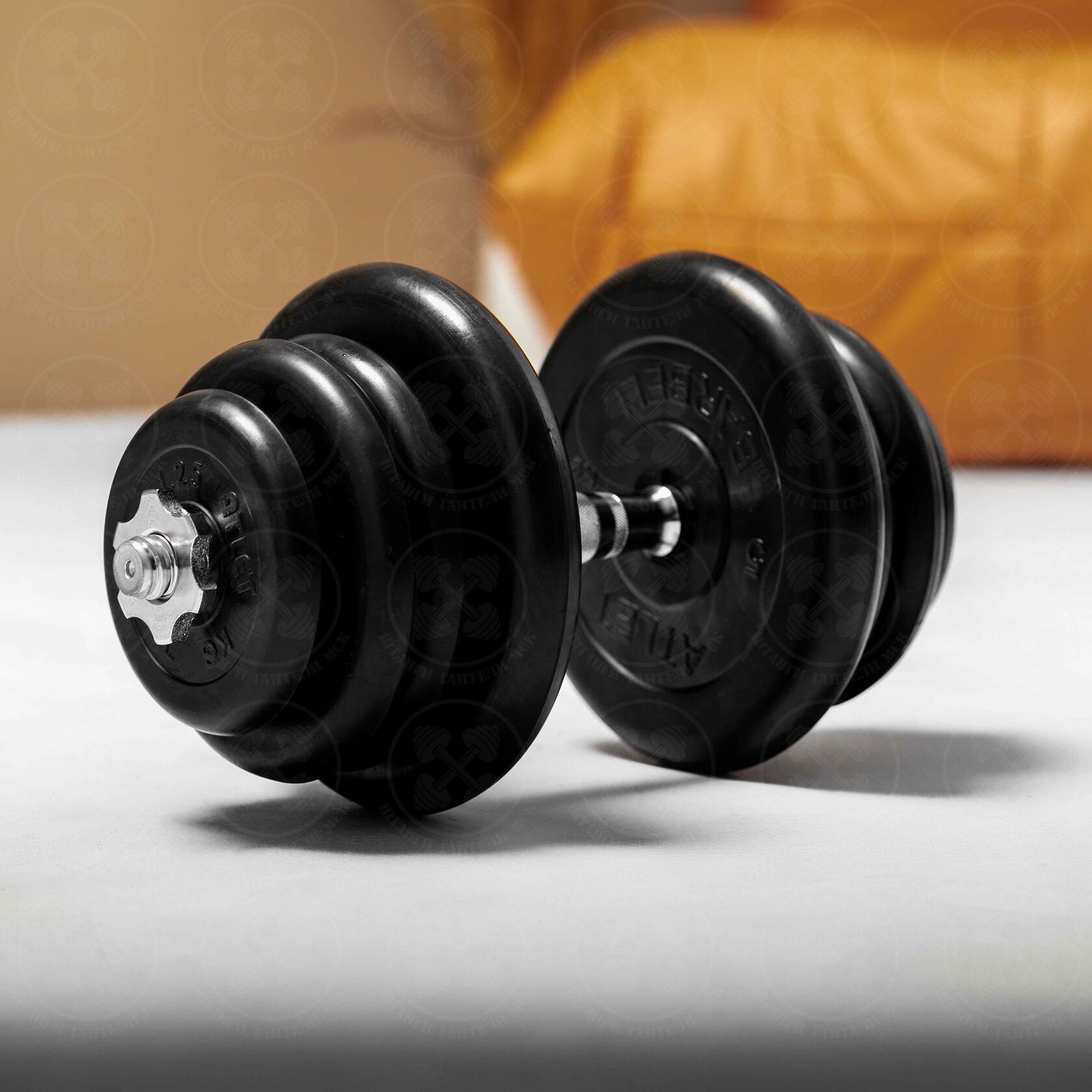 Гантель разборная 25 кг Barbell c необрезиненным грифом