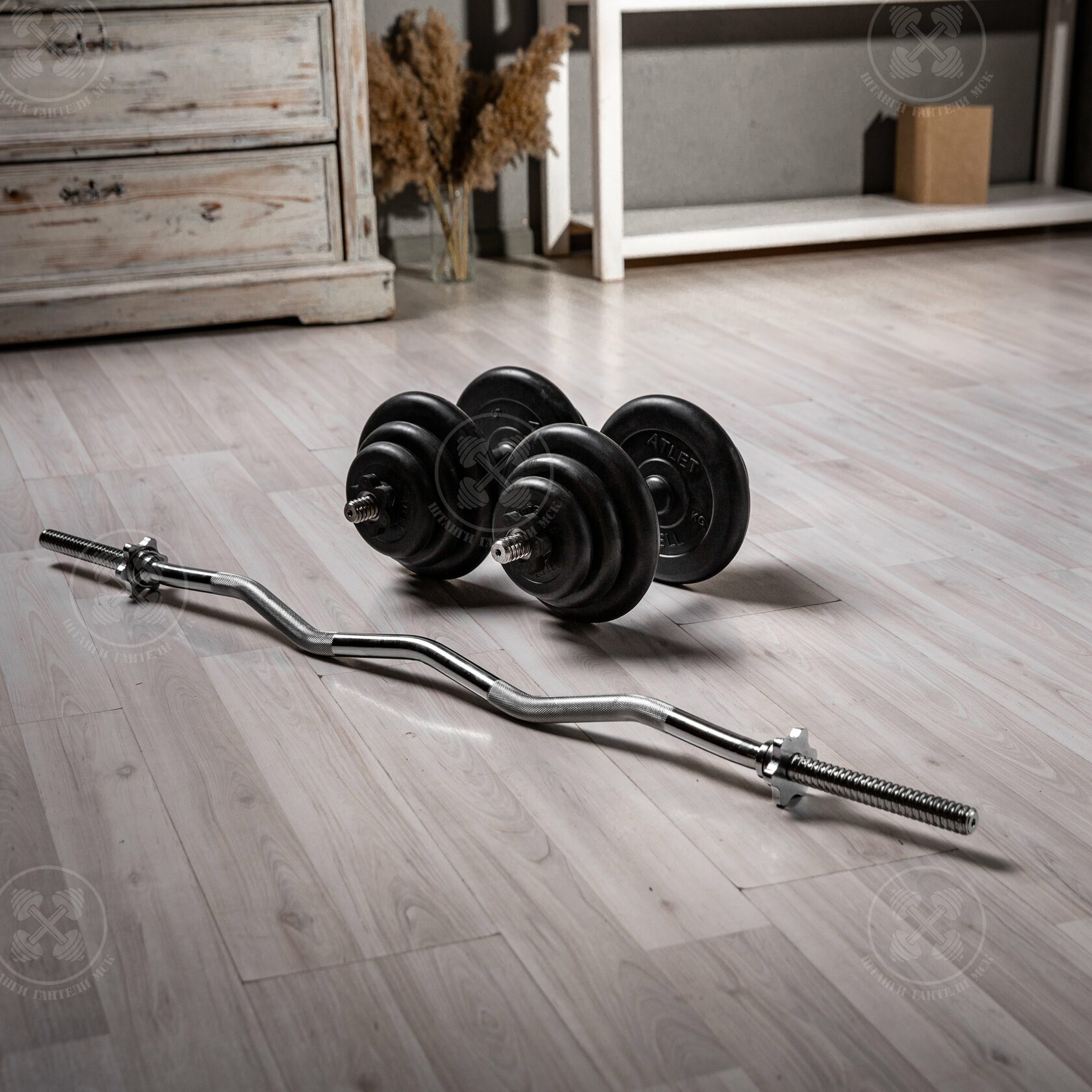 Гантели разборные 20 кг Barbell + EZ-гриф
