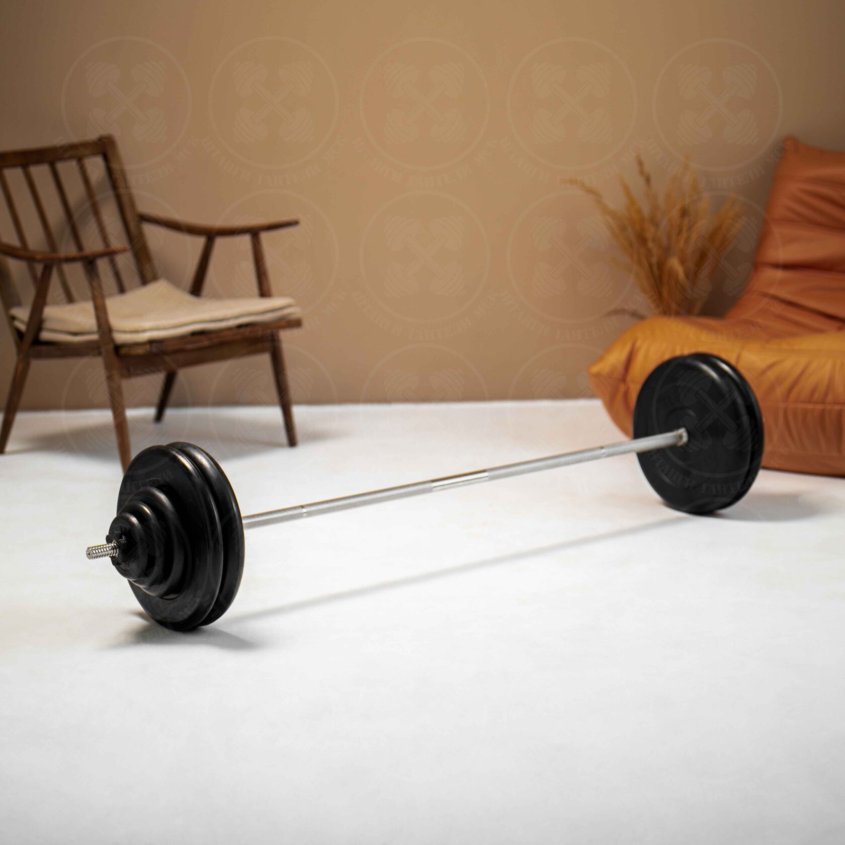 Штанга с блинами 105 кг D 26 мм L180 см Barbell