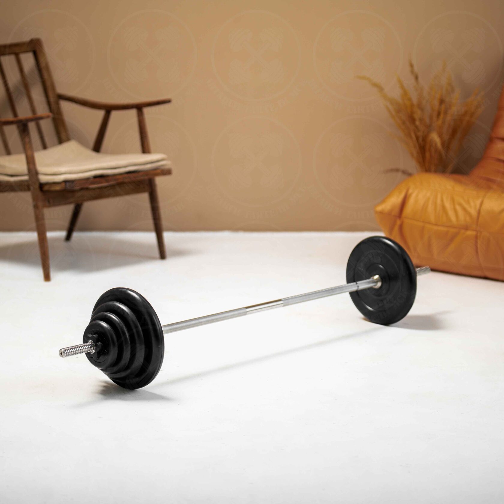 Штанга с блинами 43 кг D 26 мм L150 см Barbell