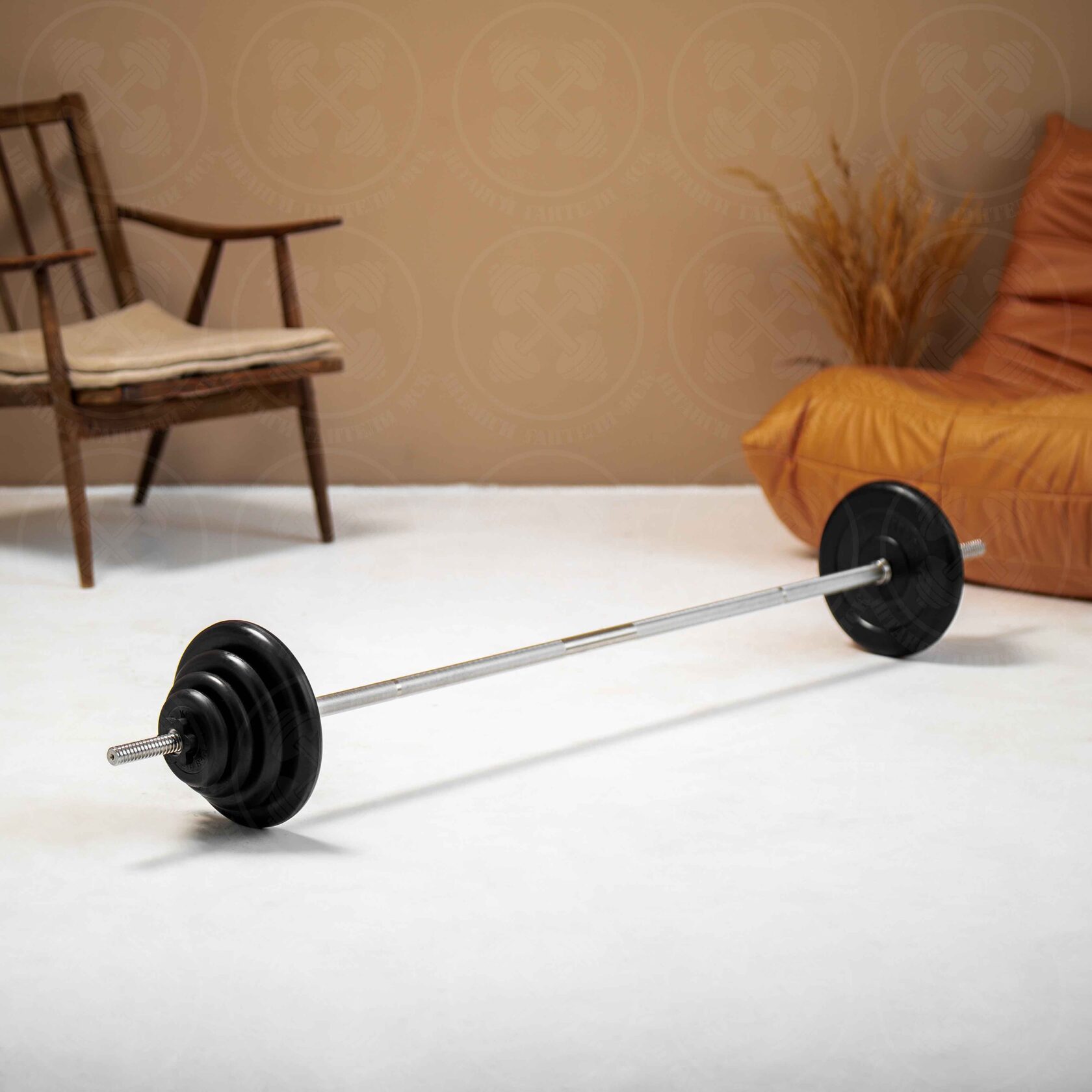 Штанга с блинами 45 кг D 26 мм L180 см Barbell