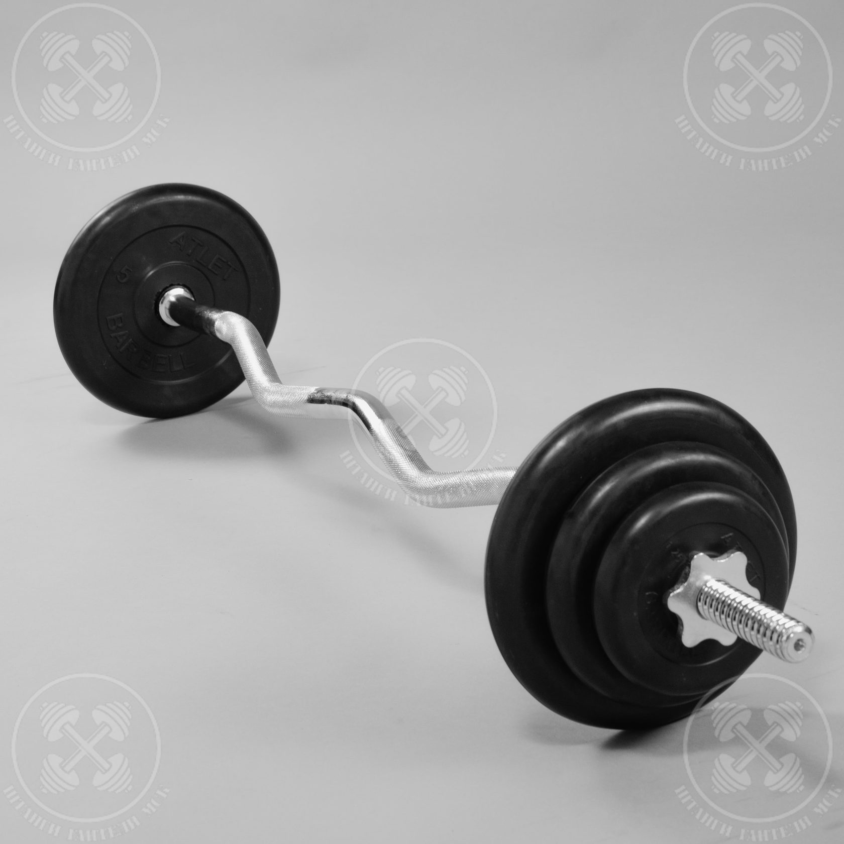 Штанга с блинами EZ-образная D26mm 22,5 кг