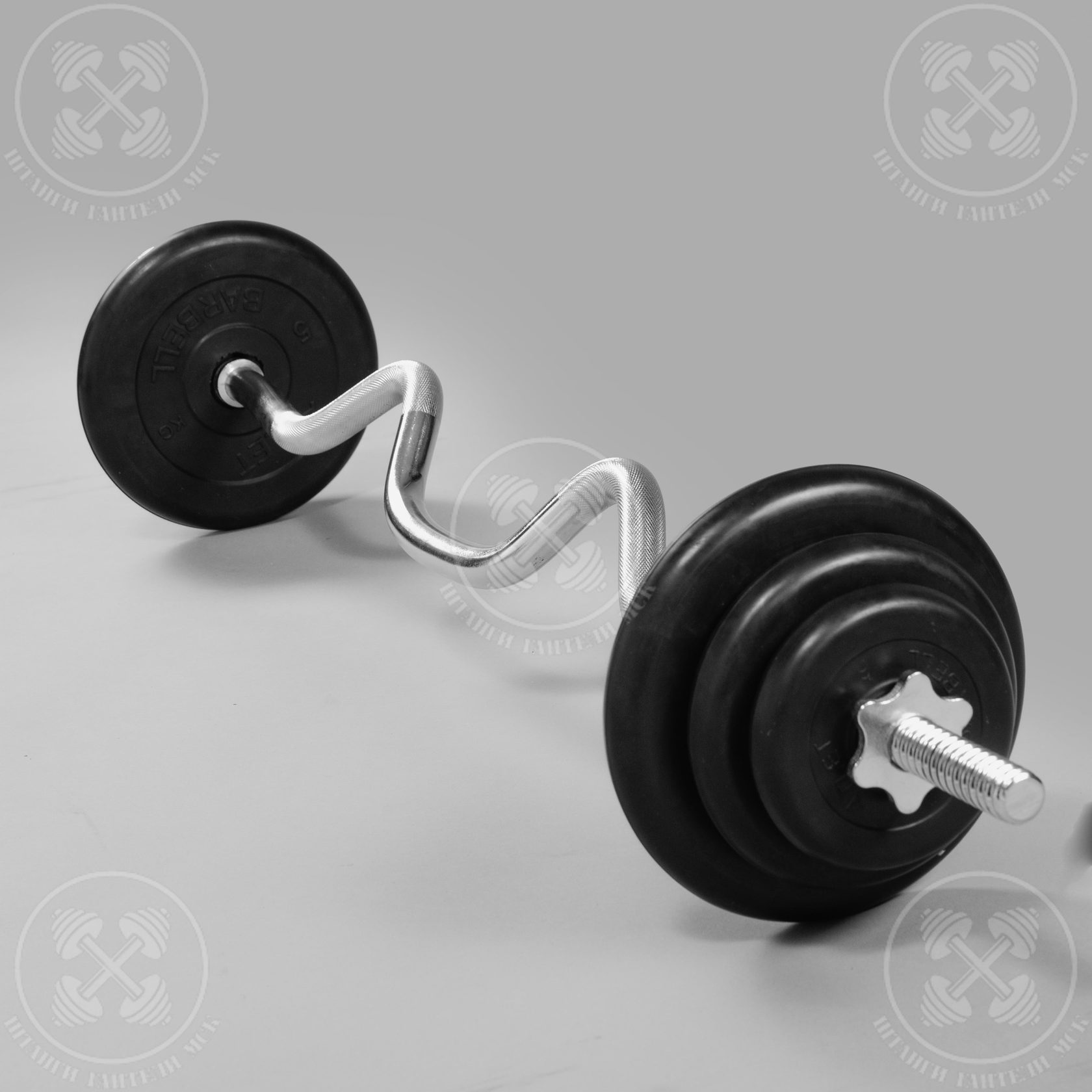 Штанга с блинами W-образная D26mm 22,5 кг